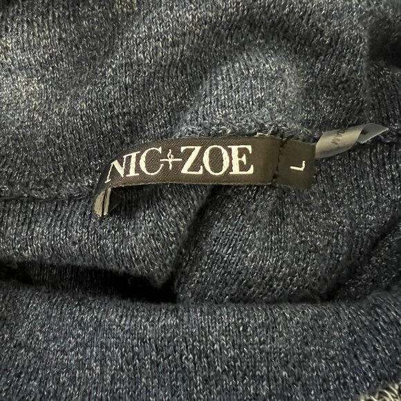 Nic Zoe Womens Long Sleeve Mock Neck Sweater Dress Colorblock Blue Gray size L - Picture 10 of 13